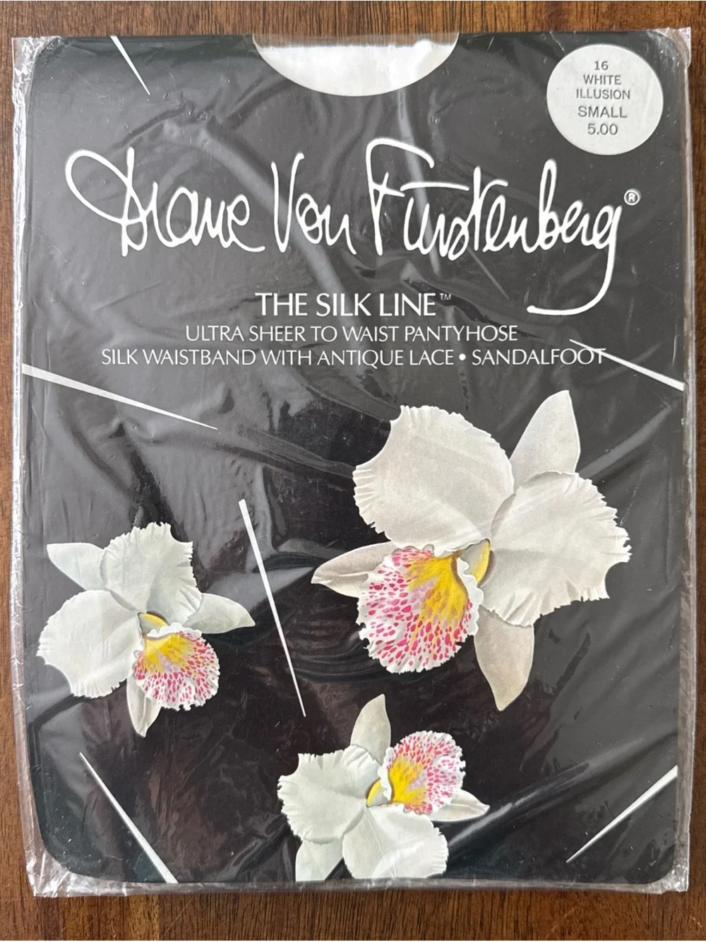 Diane Von Furstenberg White Pantyhose Small Sheer to Waist Lace Top Sandalfoot